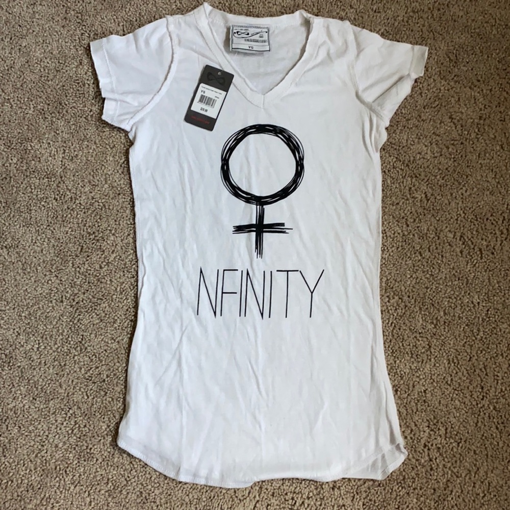 Nfinity female symbol v-neck t-shirt